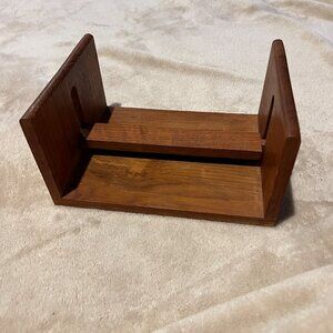 Selandia Designs Teakwood Thailand Napkin Holder Stand Mid century MCM style vib